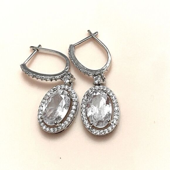 The Living Large Estate inspired round drop earrings 925 - Picture 7 of 12